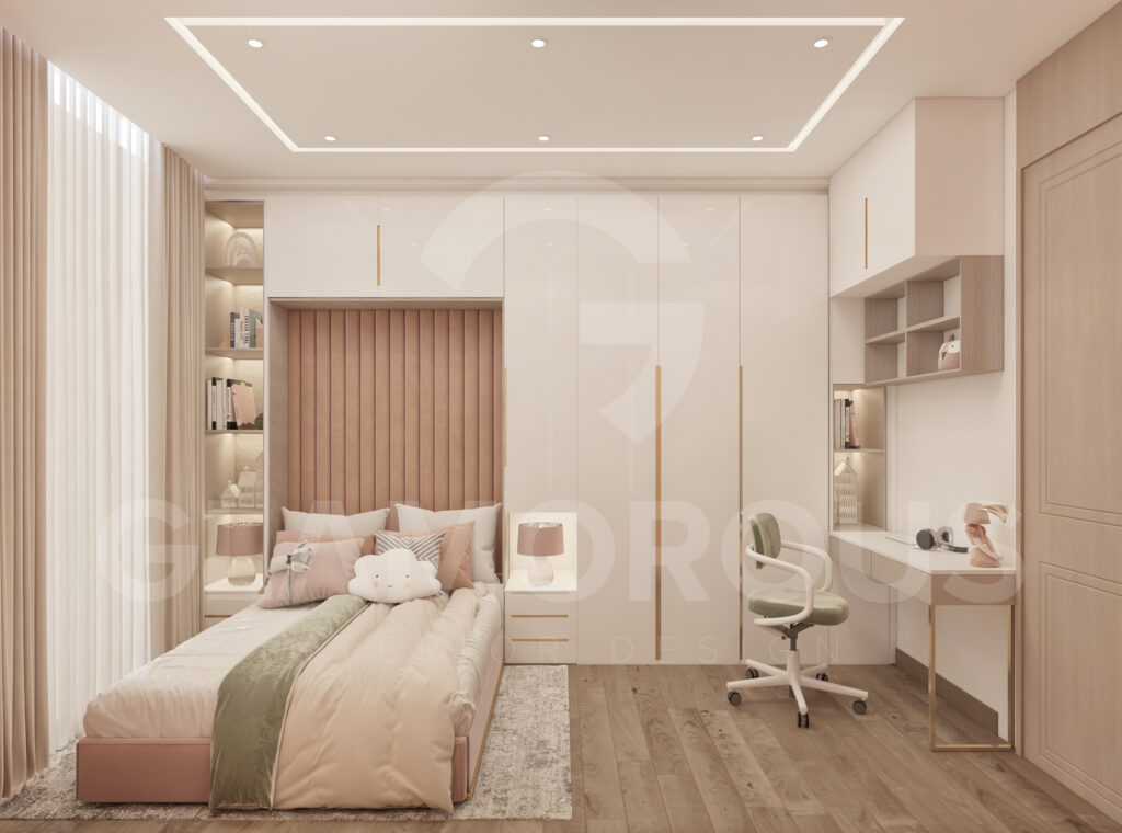 أجمل تصاميم غرف النوم في الرياض: دليل شامل girl bedroom 01 scaled أجمل تصاميم غرف النوم