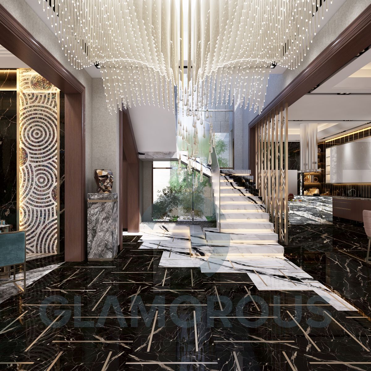 تصميم مدخل منزل نيو كلاسيك