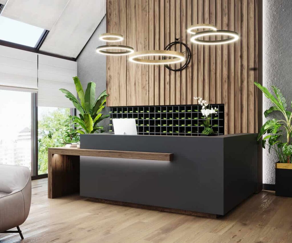 reception table design and hotel