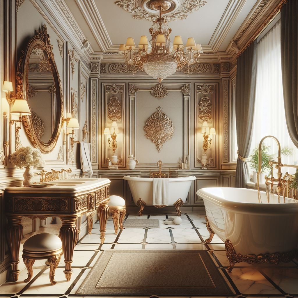 تصميم حمام لفيلا كلاسيكية