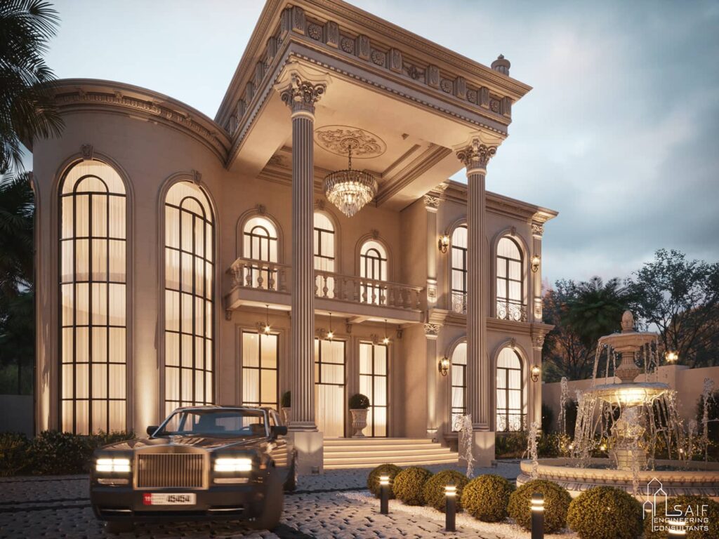 تصميم واجهة فيلا كلاسيك