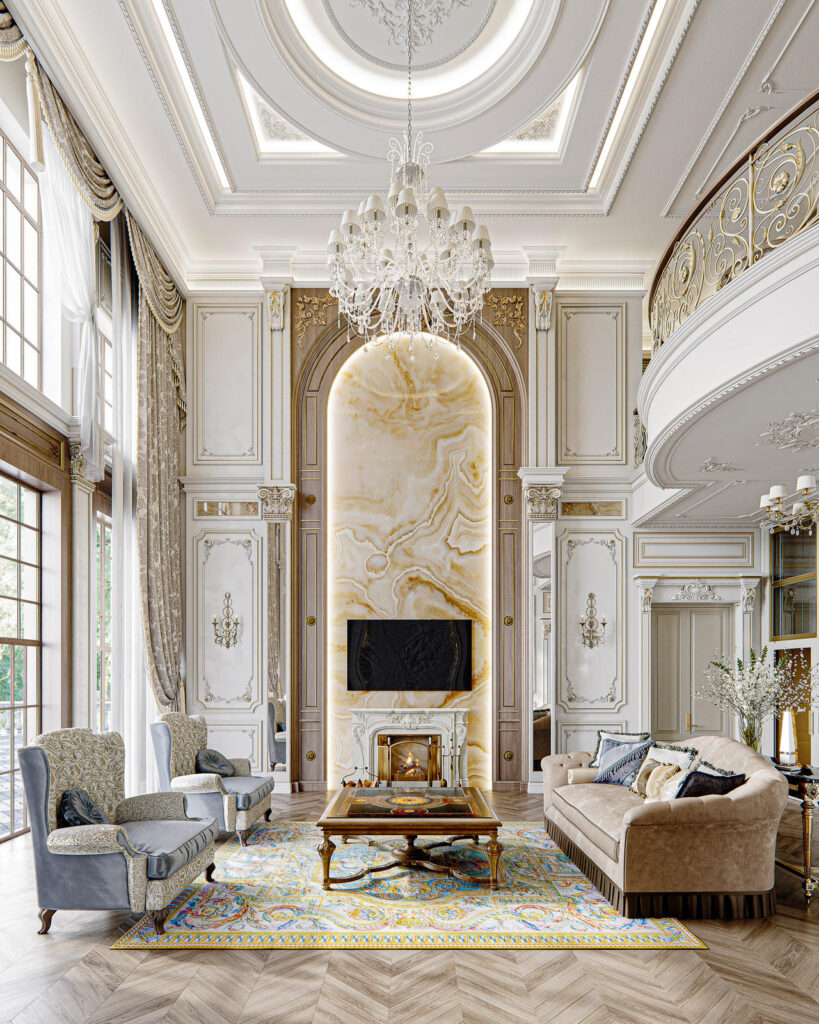  التصميم الداخلي لفيلا كلاسيك