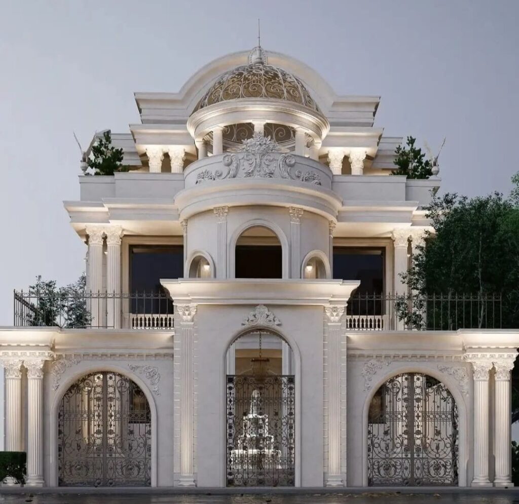 تصميم واجهة فيلا كلاسيك